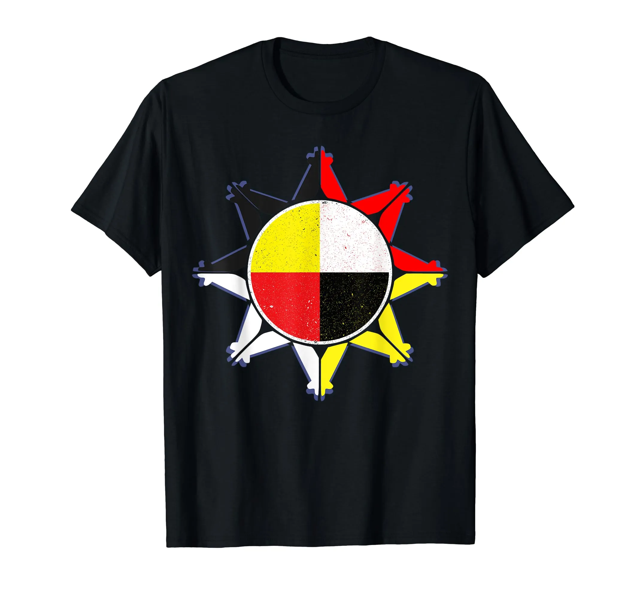 Oglala Lakota Medicine Wheel T-Shirt for Native American Culture, Lightweight Classic Fit