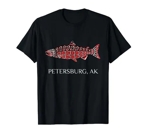 Petersburg Alaska Native American Indian Salmon Fishermen T-Shirt - Classic Fit, Lightweight