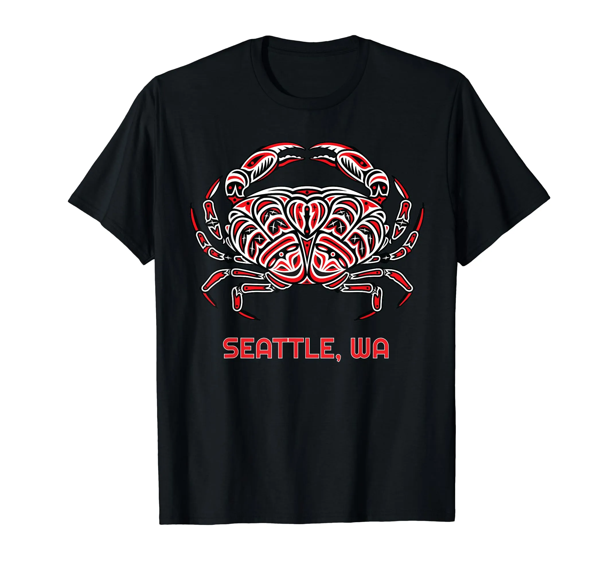 Seattle Washington Dungeness Crab T-Shirt for Native American Fisherman - Perfect Gift