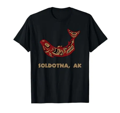 Soldotna Alaska Native American Salmon Fishermen T-Shirt - Classic Fit, Lightweight, PNW Design