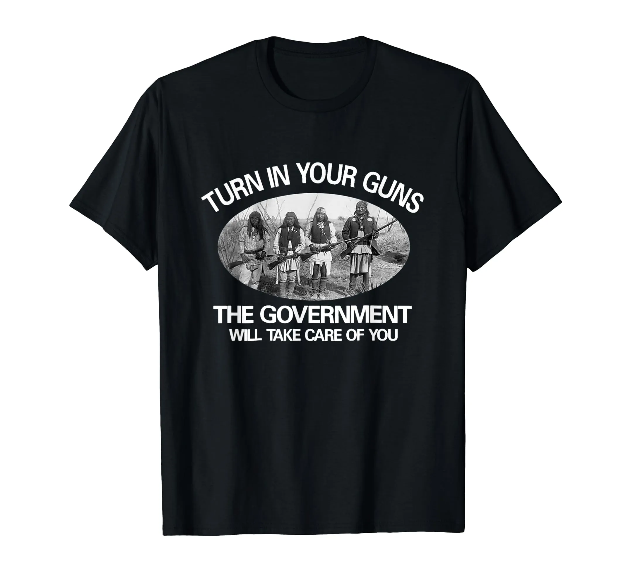 Turn in Your Guns Funny Native American Quote T-Shirt - Lightweight Classic Fit