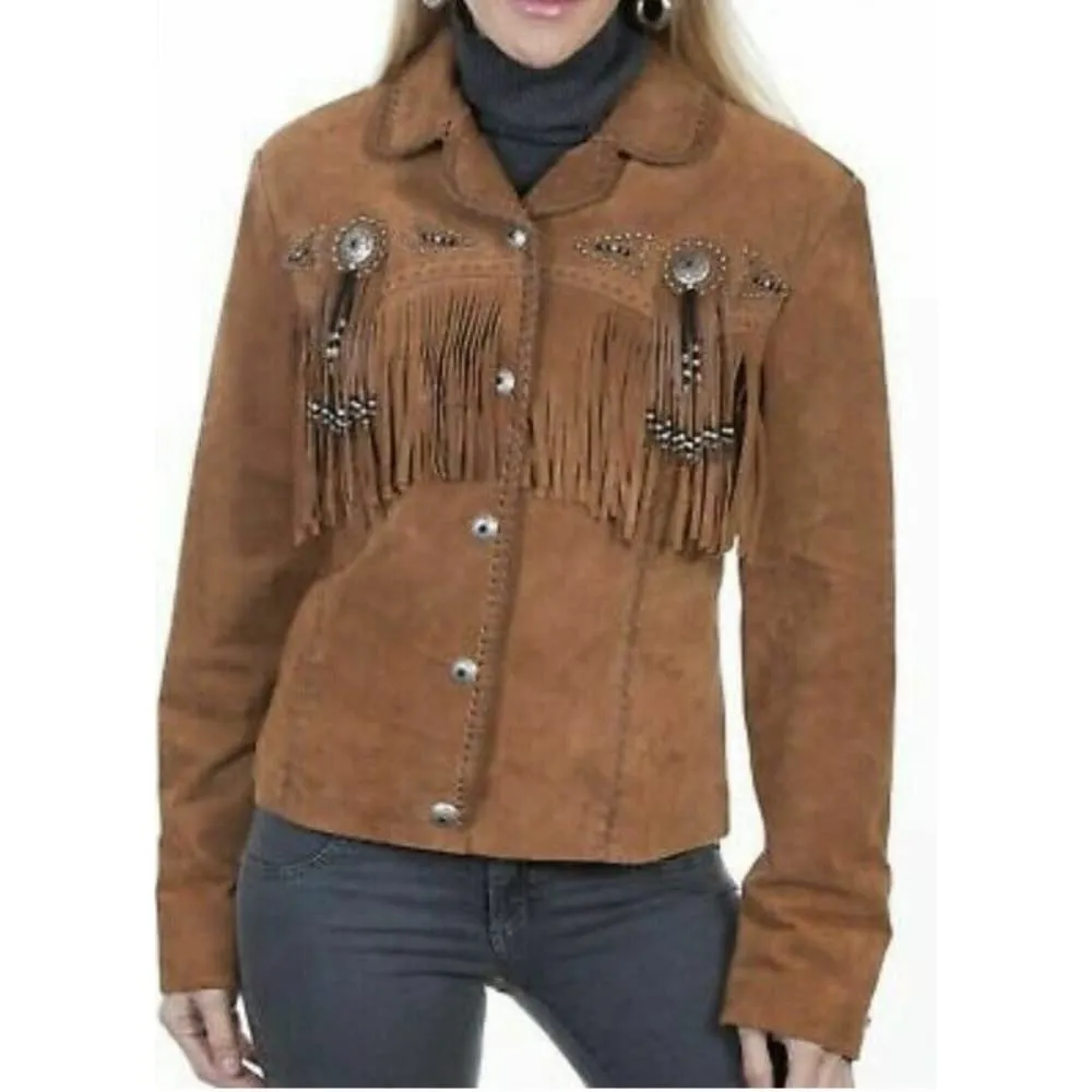 Western Cowgirl 100% Genuine Suede Leather Jacket