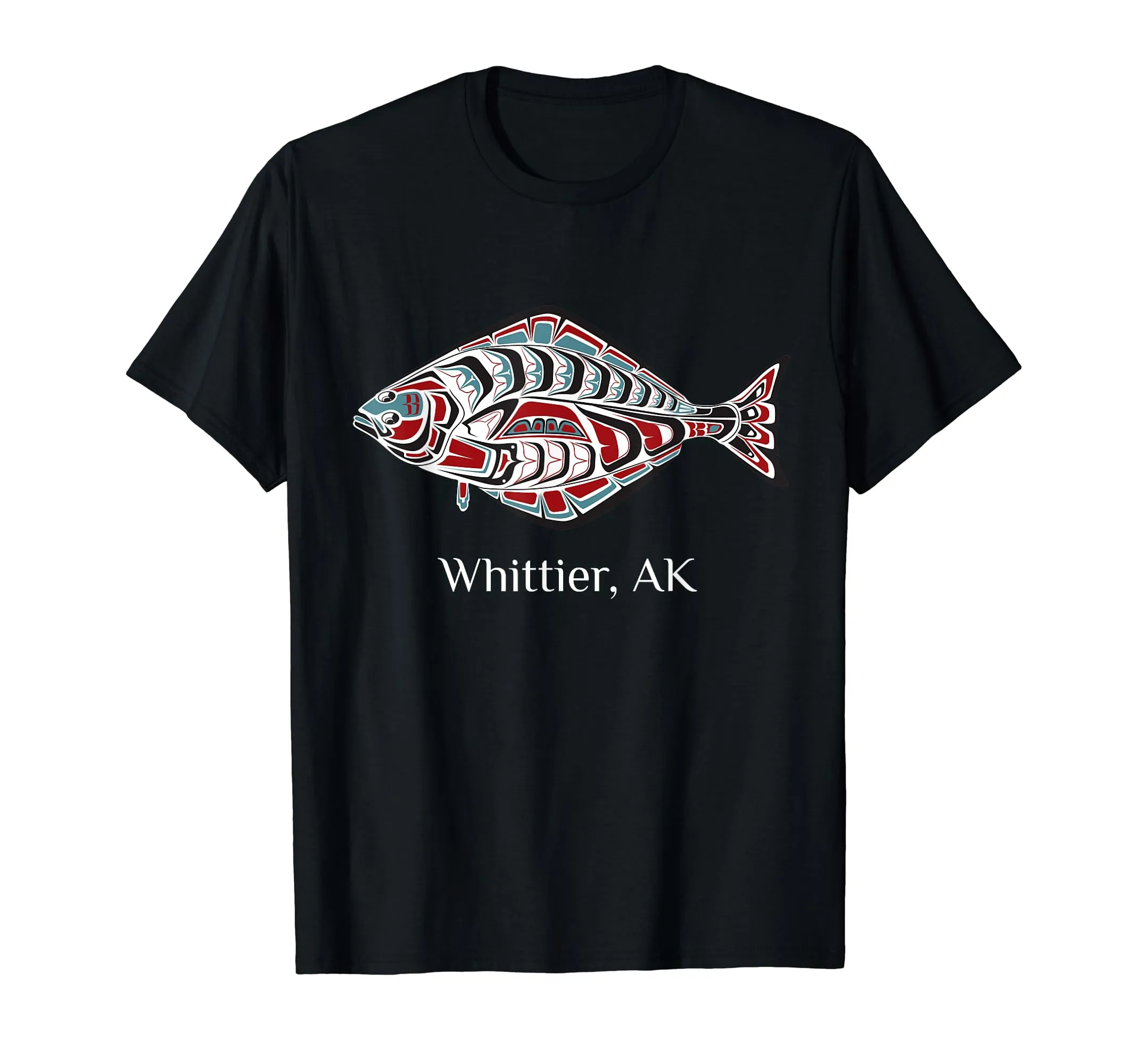 Whittier Alaska Native American Halibut T-Shirt, Classic Fit, Lightweight, Pacific Northwest Design