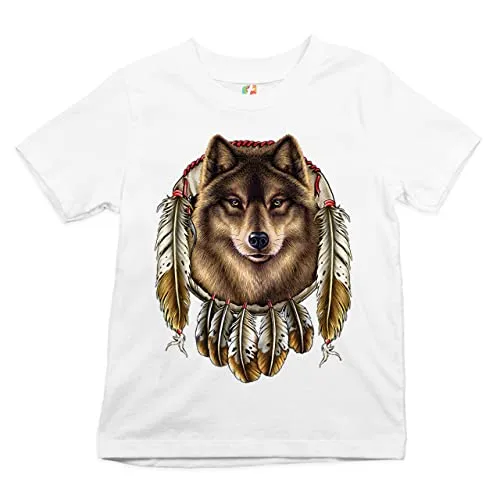 Wolf Spirit Youth T-Shirt Native American Dreamcatcher Small - Premium Quality Kids Apparel