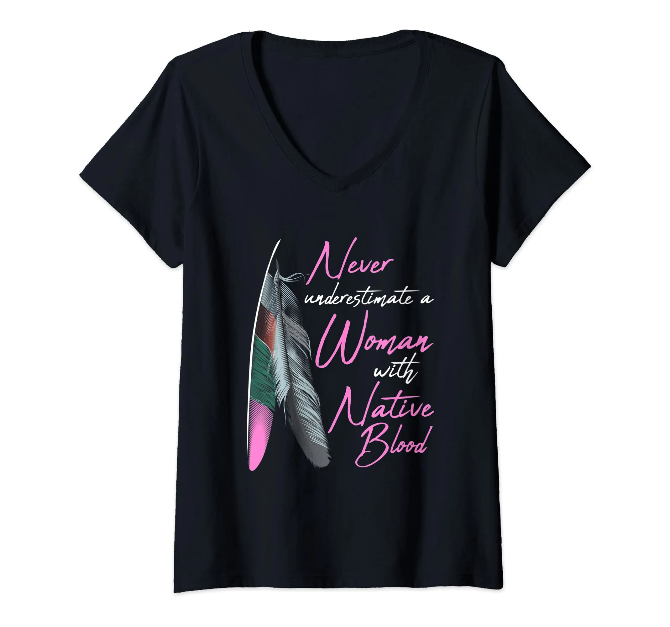 Womens Native American Indian V-Neck T-Shirt - Celebrate Indigenous Peoples Day in Style