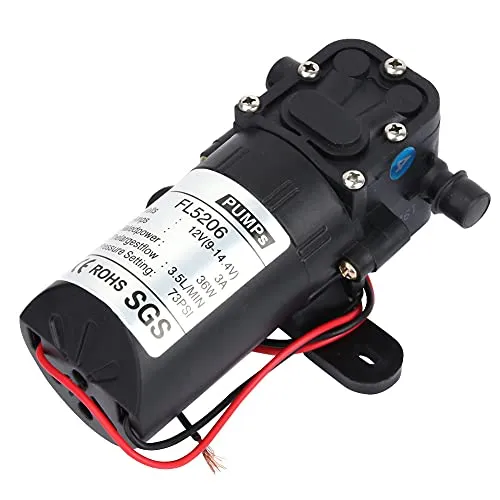 YWBL-WH 36W 3.5L/Min Self Priming Diaphragm Pump, 1.5A DC12V/24V, Rubber Bracket Included